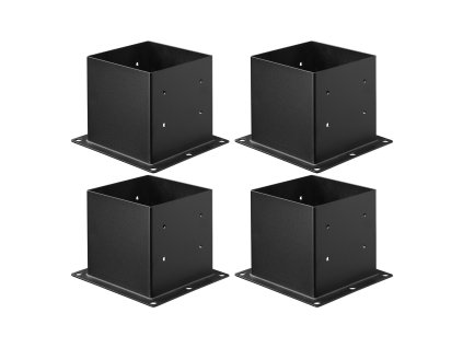 Držiaky stĺpikov 4 ks, vnútorný rozmer 3.6×3.6 inch / 92×92 mm, oceľ