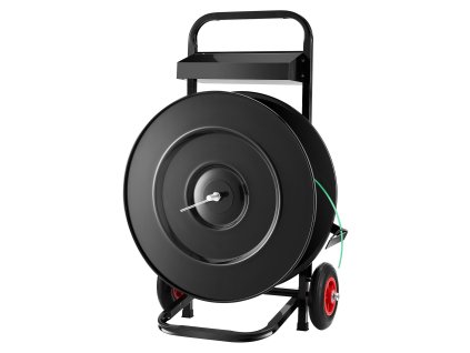 Vozík na pásky PET/PP/polyester, jadro 20.3/40.6 cm, brzda a zásobník