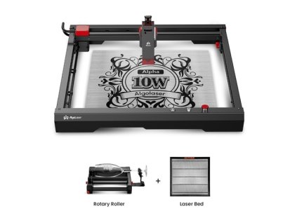 AlgoLaser Alpha 10W Laser Engraver + Laser Bed + Rotary Roller
