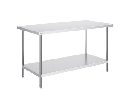 Nerezový pracovný stôl 30×60×34 inch, 3 nastaviteľné výšky, do kuchyne