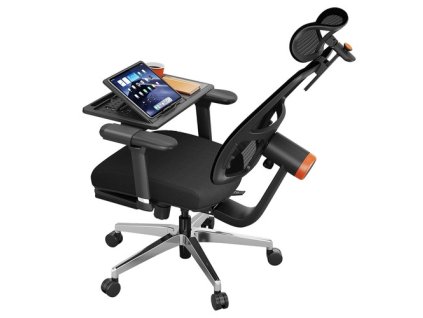 NEWTRAL MagicH-BPro Ergonomic Chair with Detachable Workstation Desktop, Auto-Following Backrest Headrest, Adaptive Lower Back Support, Adjustable Armrest, 4 Positions to Lock - Black
