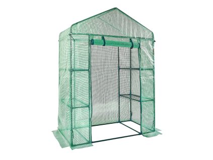 Prechodný skleník 4.6×2.4×6.7 ft, pe plachta, oceľový rám, police