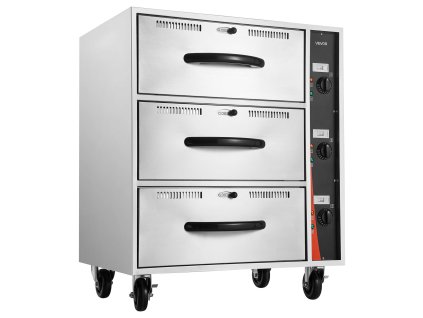 Elektrická zásuvková ohrievačka jedla 3 zásuvky, nerez, stojaca 30–85℃