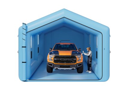 Nafukovacia lakovacia kabína 12×5×4 m, 950W+1100W ventilátory