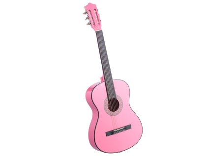 Klasická gitara 960 mm, lipové drevo, nylonové struny, púzdro, ružová