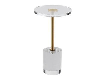 Akrylový príručný stolík, okrúhla doska 11.9×11.9 inch výška 21.4 inch