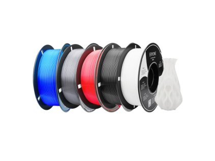 5kg ERYONE PLA+ 3D Printer Filament, 1.75mm Tolerance ±0.03mm (1kg Blue+1kg Black+1kg White+1kg Grey+1kg Red)
