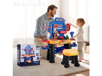 Detský pracovný stôl 181 ks s realistickým náradím a vŕtačkou 3+