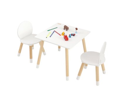 Detský stôl s 2 stoličkami, pre maľovanie, tvorenie, čítanie