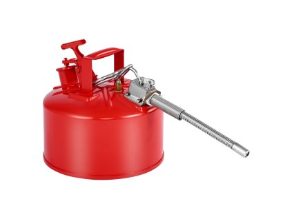 Kanister na benzín 9.5 L typ 2, oceľový, nerez tlmič, ohybná hubica