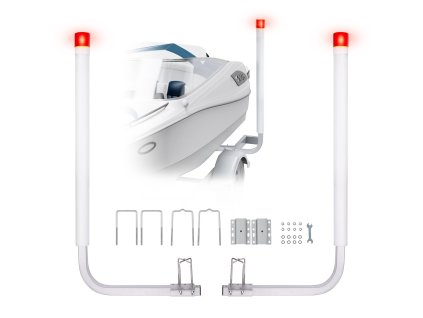 Vodiace tyče na príves pre loď 1524 mm, led, oceľ, pvc, 2 kusy