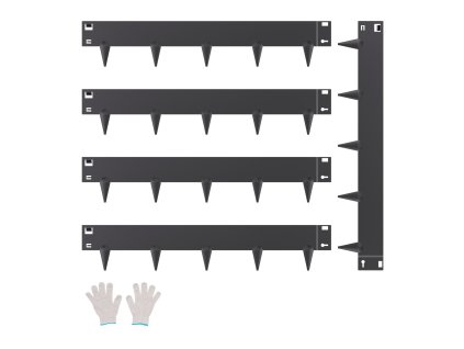 Záhradný kovový obrubník 5 ks 39×4 in ohybný čierny proti korózii