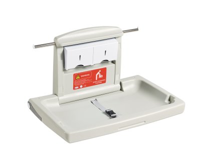 Nástenný skladací prebaľovací pult s popruhmi a vešiakmi do jaslí