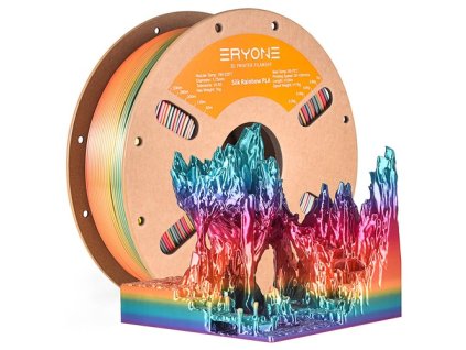 1kg ERYONE Silk PLA 3D Printer Filament - Waterfall Rainbow