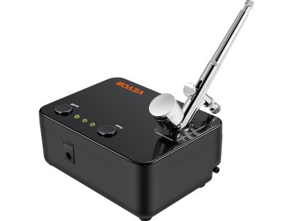 Sada airbrush s kompresorom, prenosná, dvojčinné gravitačné pištole