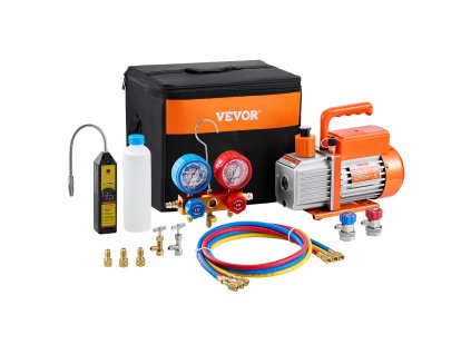 Vákuová pumpa 267 L/min (4.5 CFM) jednostupňová rotačná s manometrom