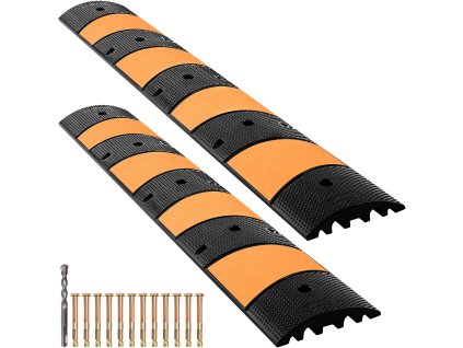 Gumený spomaľovací prah, 2 ks, 72.8" dĺžka, 72.8×12.2×2.2, 22000 lbs