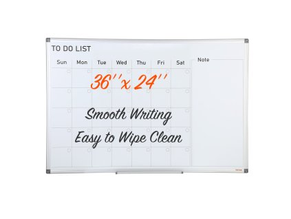 Magnetická sucho stierateľná tabuľa mesačný kalendár 36×24" s 4 dielmi