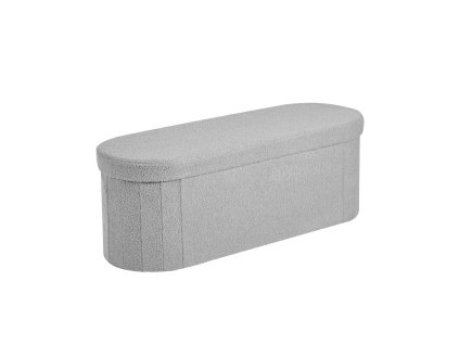 Oválny skladací úložný puf s plyšovým poťahom, podporuje 660 lbs