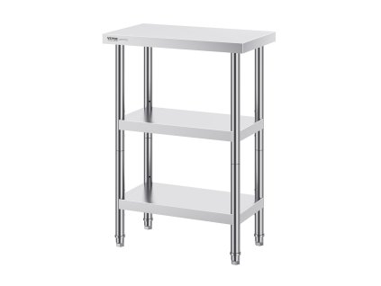 Stôl na prípravu jedla z nehrdzavejúcej ocele, rozmery 35.6×61 cm