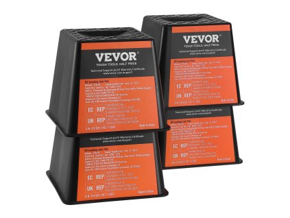 Bloky pod nohu karavanu z polypropylénu 6000 lbs, 4 ks pre pätku