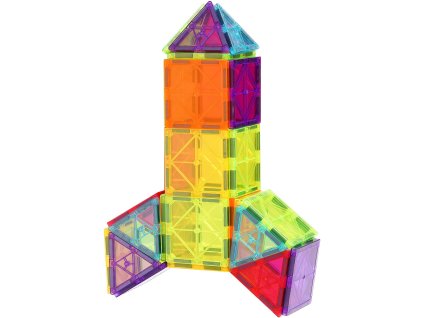Magnetické stavebné kocky 121 dielov, 2 podvozky, 26 kariet, od 5+