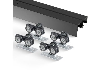 Sada kovania na posuvné dvere, 4ft, 2-krídlové, hliník, 1 3/8"–1 3/4"