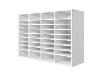 Stojan na dokumenty 36 priečinkov, nastaviteľné police, mdf, biela