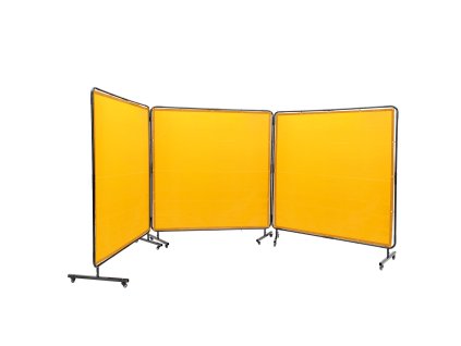 Zvárací paraván s rámom 3 panely 6'×6' nehorľavý vinyl 12 kolies