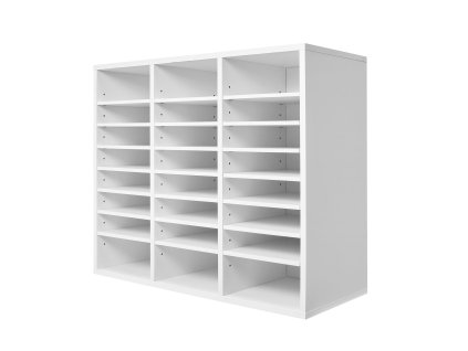 Organizér na dokumenty 24 priehradiek, nastaviteľné police, mdf, biely