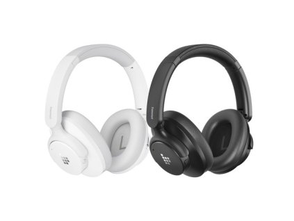 2pcs Tronsmart SOUNFII Q20S Hybrid ANC Headphones, Bluetooth 5.3, Hybrid Active Noise Cancellation, 60 Hours Playtime, Hi-Res Audio, 90° Swiveling Earpads, Pair with 2 Devices, Tronsmart App Control - White + Black