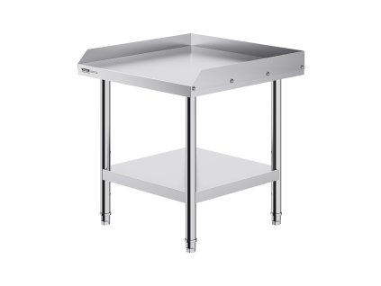 Pracovný nerezový stôl 24×24×26" s 3-stranným lemom, nastaviteľná výška