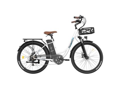 Fafrees F26 Lasting Electric Bike, 250W Motor, 36V 20.3Ah Battery, 26*1.95'' Tires, 25km/h Max Speed, 140km Range, SHIMANO 7 Speed, Mechanical Disc Brakes, 2.3-inch LCD Display - White