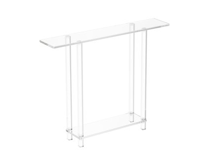 Akrylový konzolový stolík 2 police s otvoreným úložiskom 19.3×100×80cm