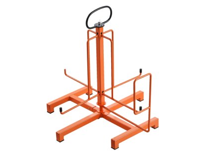 Držiak cievok káblov, podlahový/na stenu, prenosný, kovová rukoväť