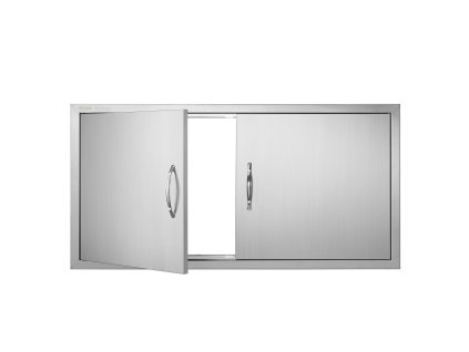 Dvojité zapustené dvierka 1067×534 mm nerez s madlami pre gril