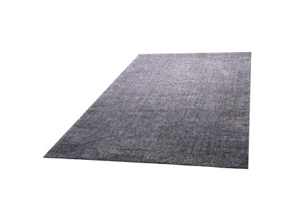 Koberec 2.74×3.66 m, dlhý vysoký vlas, protišmykový podklad, modrošedý