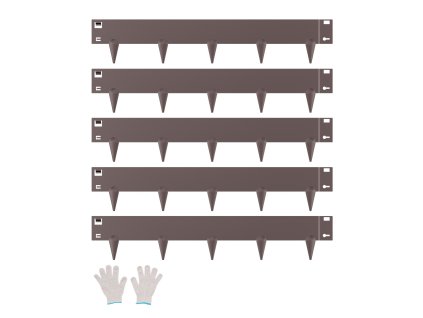 Kovové obrubníky 5 ks 39 × 4 in, ohybné, proti hrdzi, hnedé.