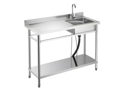 Nerezový stojaci drez s jednou vaňou, batéria, ľavý 1200×500×940mm