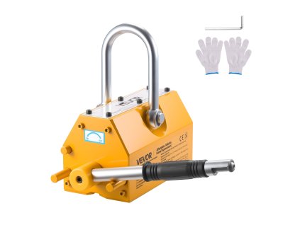 Permanentný magnetický zdvihák 1000 kg n42 s pákou a hákom na plechy