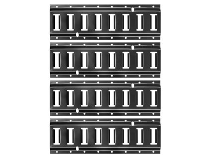 Súprava e-track lišt a príslušenstva 4×0,4 m, 2 háky, 2 držiaky