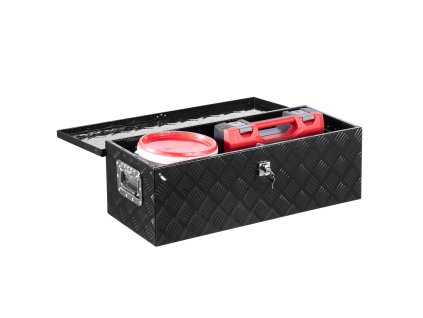 Nástrojová skrinka do korby 30×13×9.6" čierna s rukoväťou a zámkom