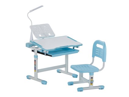 Detský stôl a stolička s lampou, nastaviteľná výška, sklon 0–40°