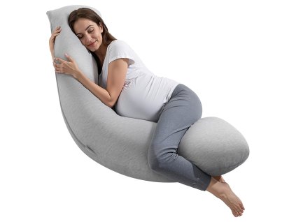 Tehotenský vankúš l tvaru, prateľný poťah, podpora hlavy a brucha