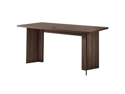 Písací stôl 63 in, drevený, nosnosť 113 kg, káblový otvor, orech