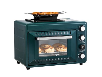 Prenosná plynová rúra s varičom 2v1, časovač 60 min, rošt a pekáč