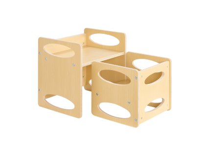 Montessori stolík a stolička, nastaviteľná výška, pre 1–5 rokov