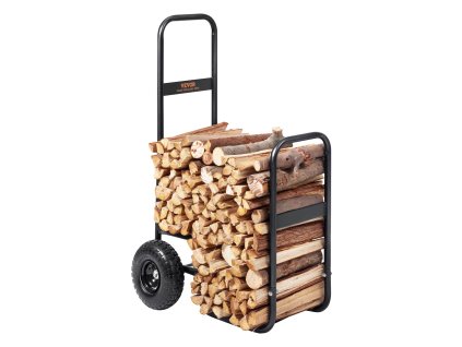 Vozík na drevo, nosnosť 113.4 kg, pneumatické gumové kolesá, oceľový