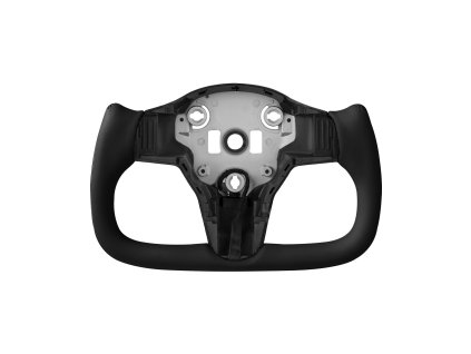 Volant pre model 3 2016–2023 karbón d-tvar s vyhrievaním, čierny