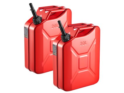 Kovová kanistra na palivo 20 l s výlevkou a rukoväťou, 6 l/min, 2 ks